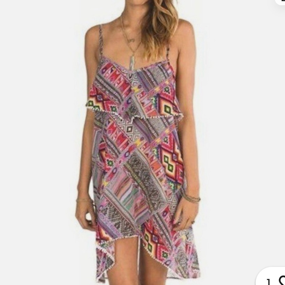 Billabong Colorful aztec tribal Print Dress size Small